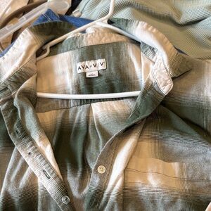 Ava & Viv Olive and Cream Plaid Shirt